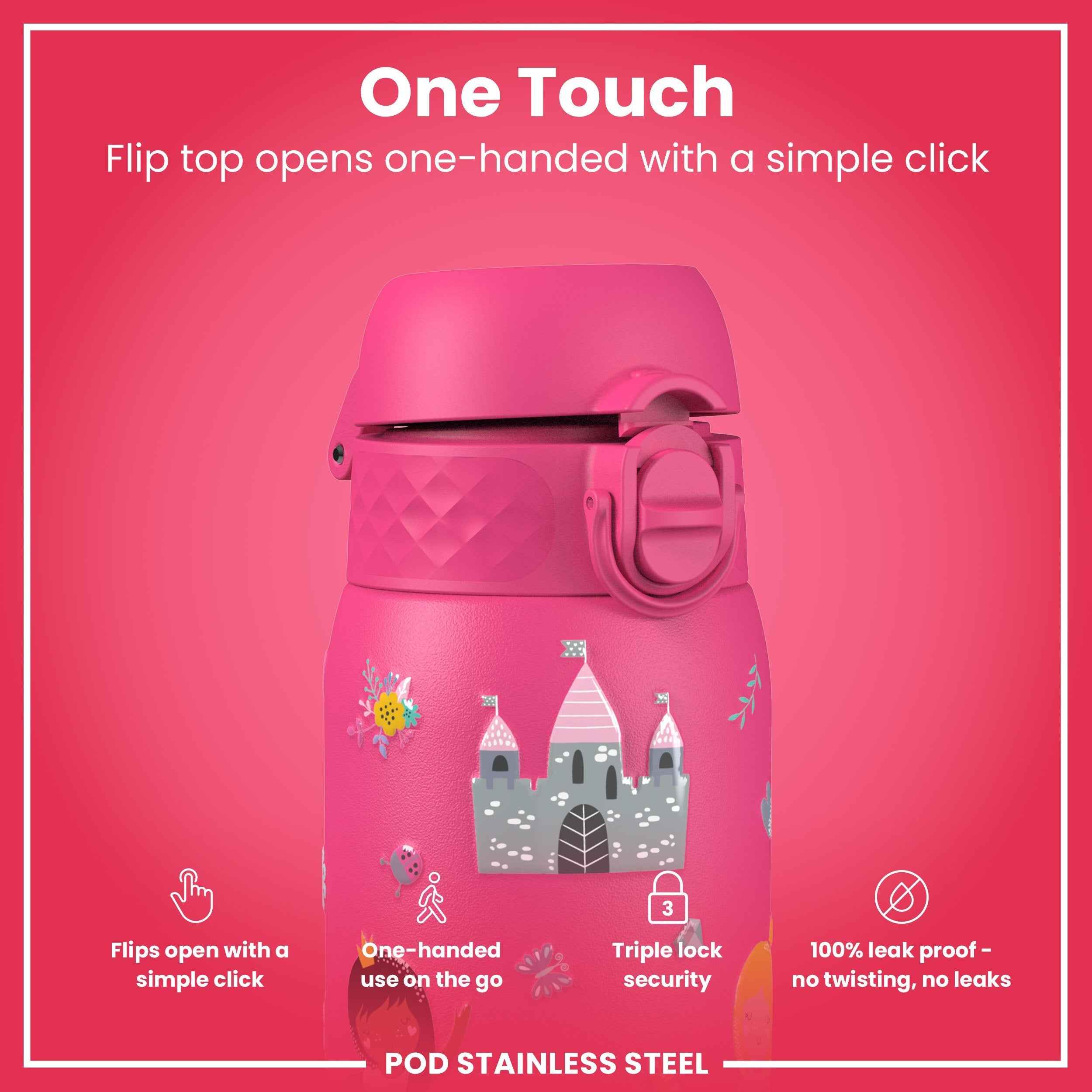 Leak Proof Thermal Steel Water Bottle, Insulated, Princess, 320ml (11oz)
