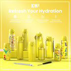 Leak Proof Kids Water Bottle, Recyclon, Yellow Unicorns, 350ml (12oz)
