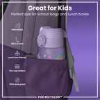 Leak Proof Kids Water Bottle, Recyclon, Purple Unicorns, 350ml (12oz)