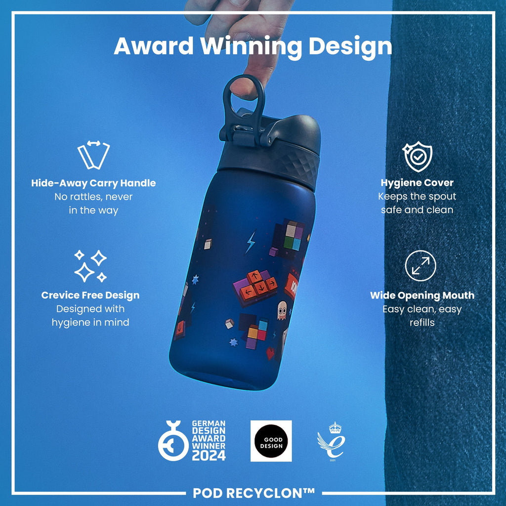 Leak Proof Kids Water Bottle, Recyclon, Gamer, 350ml (12oz)