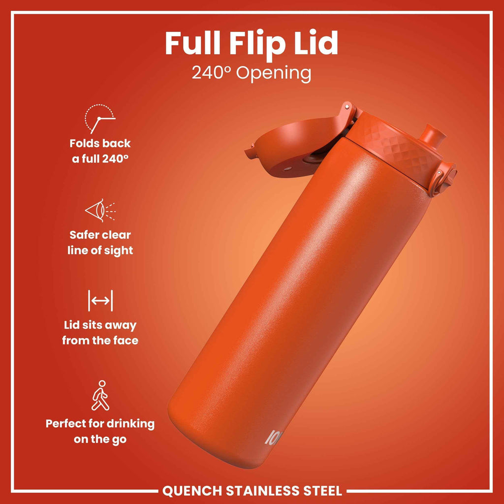 Leak Proof 1 Litre Water Bottle, Stainless Steel, Hearty Orange, 1L