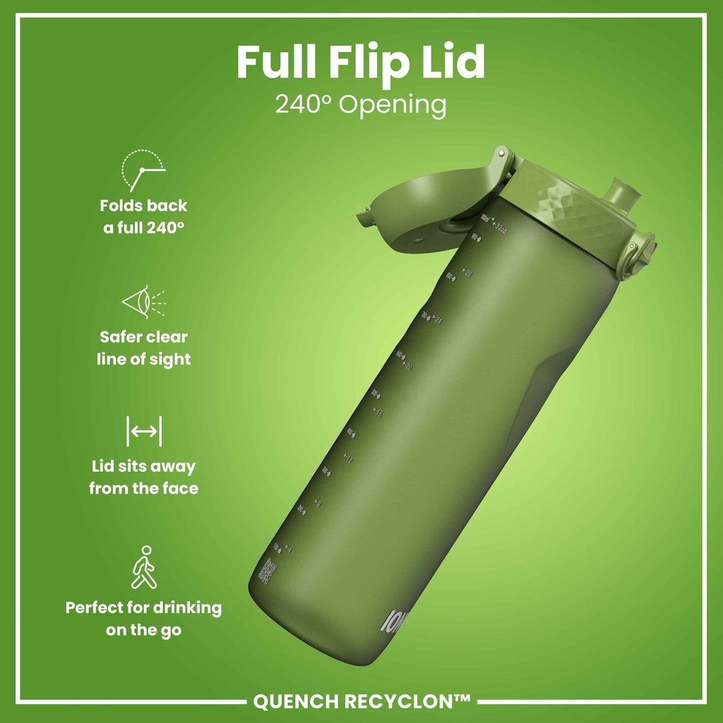 Leak Proof 1 litre Water Bottle, Recyclon, Khaki Green, 1L