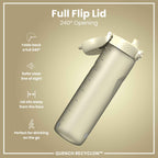 Leak Proof 1 litre Water Bottle, Recyclon, Creamy White, 1L
