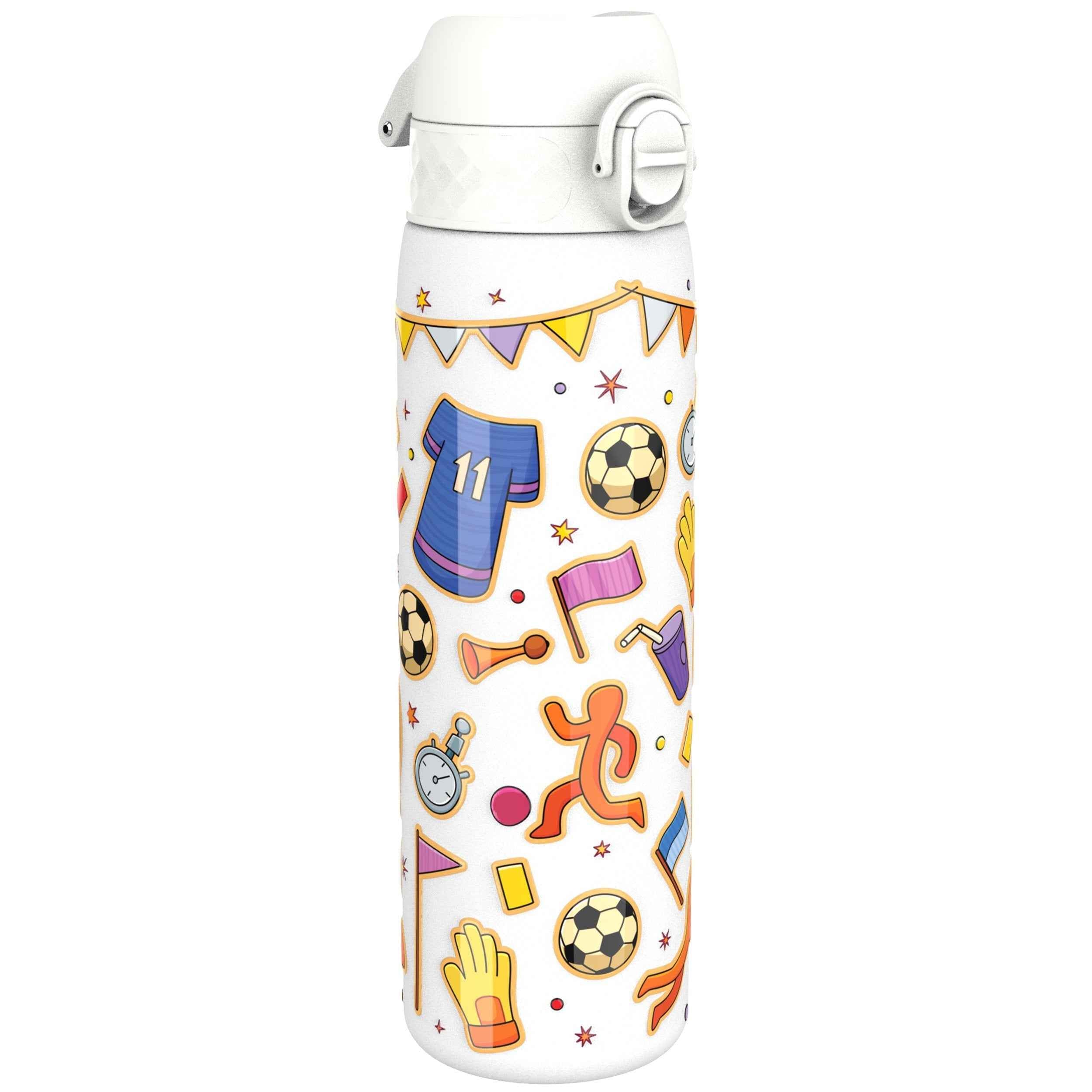 Leak Proof Slim Thermal Steel Water Bottle, Insulated, Football, 500ml (17oz)