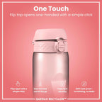 Leak Proof 1 Litre Water Bottle with Times to Drink, Recyclon, Purple & Rose, 1L
