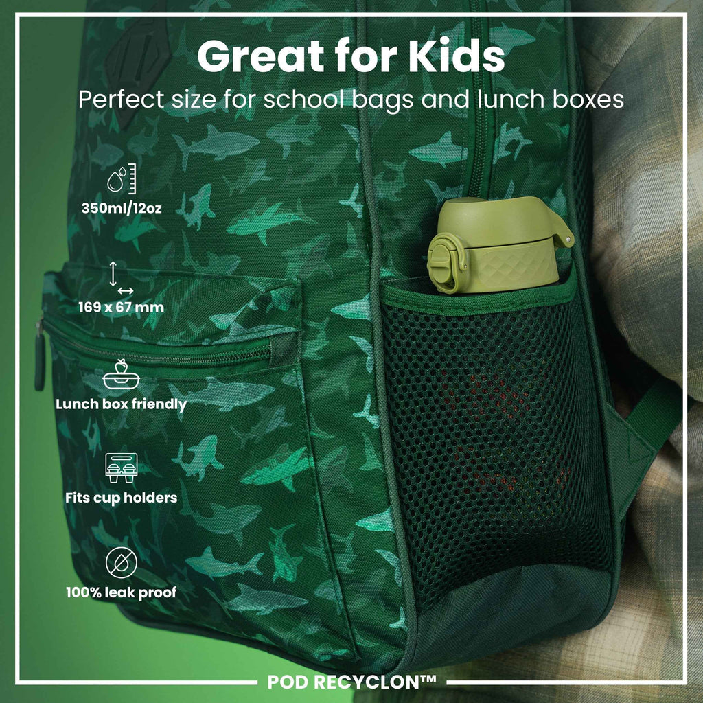 Leak Proof Kids Water Bottle, Recyclon, Farming Machines, 350ml (12oz)