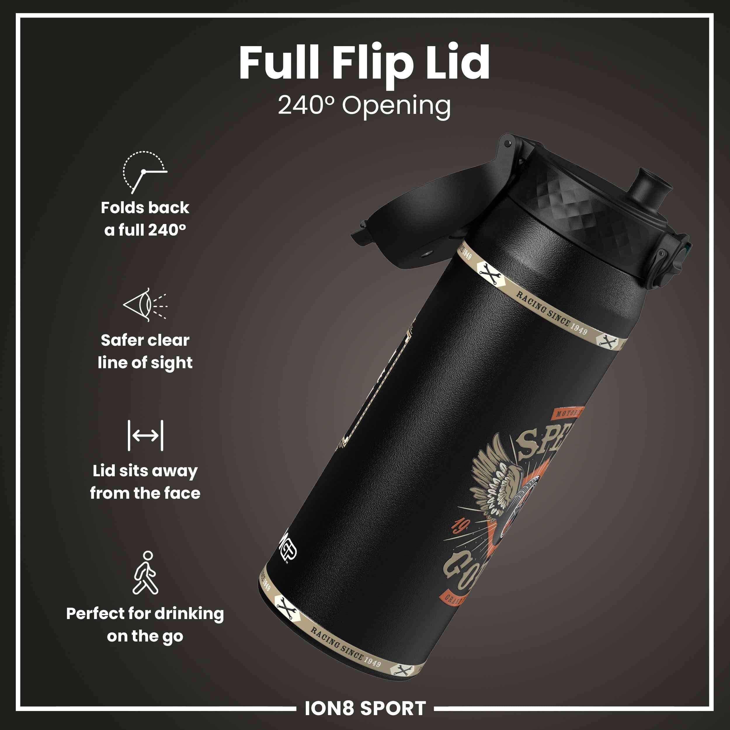 MotoGP x ION8 Insulated Steel Water Bottle, MotoGP Speed, 750ml (24oz)