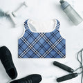 GymBum UK Highland Check Padded Sports Bra– Blue