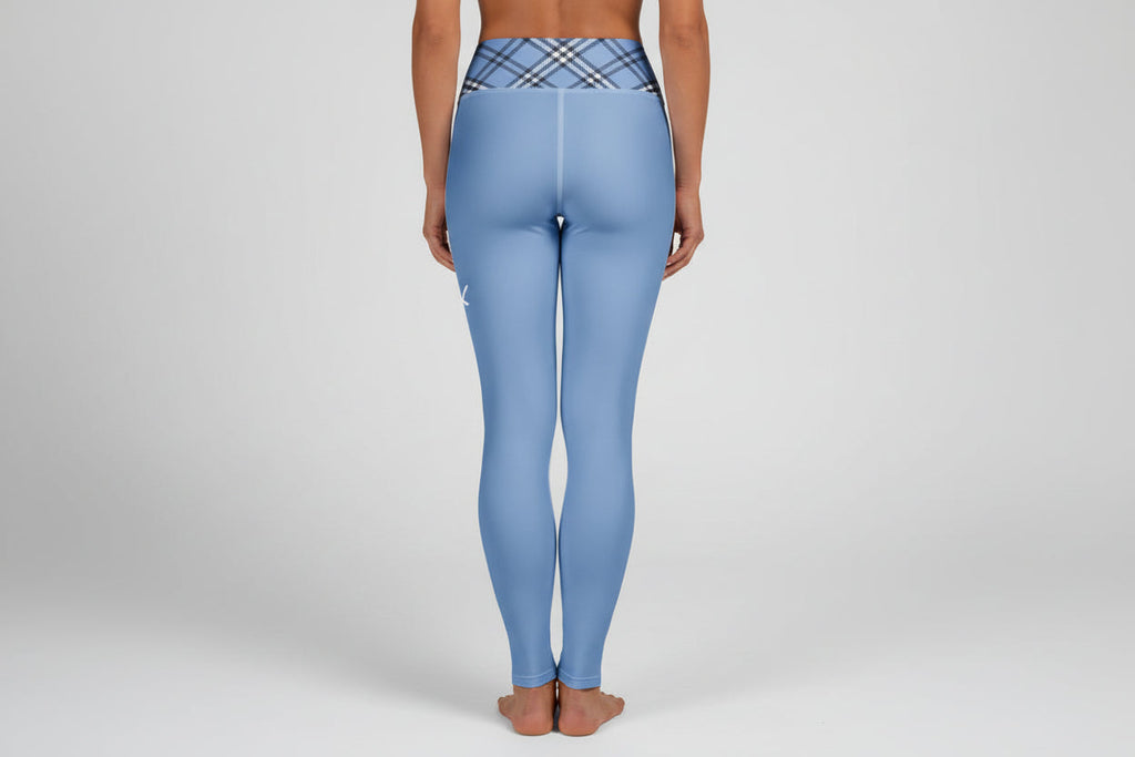 GymBum UK Highland Check Yoga Leggings - Blue