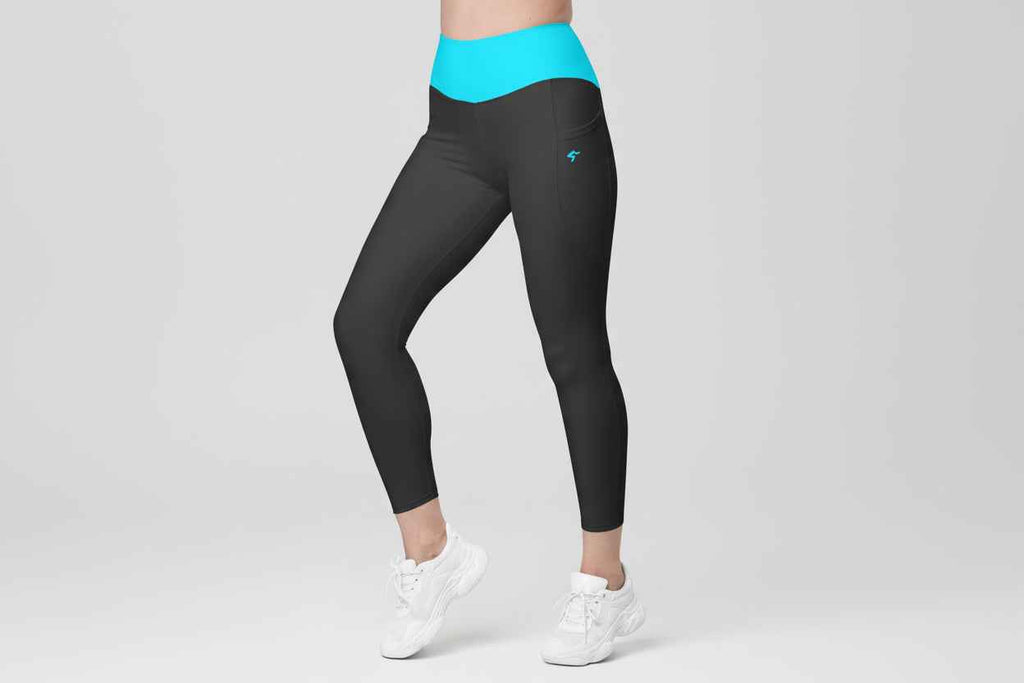 GymBum UK Luminous Surge Pocket Leggings - Summit Blue