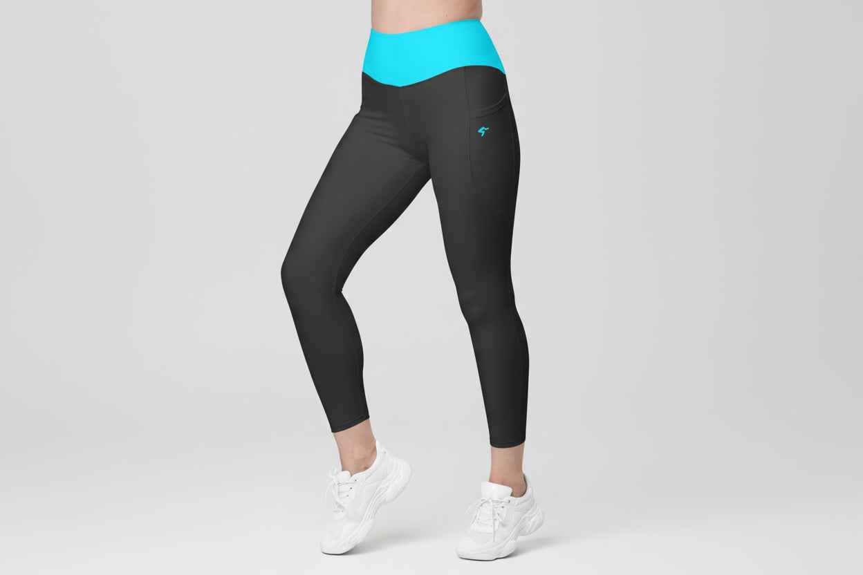 GymBum UK Luminous Surge Pocket Leggings - Summit Blue