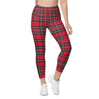 GymBum UK Redline Tartan Leggings with pockets