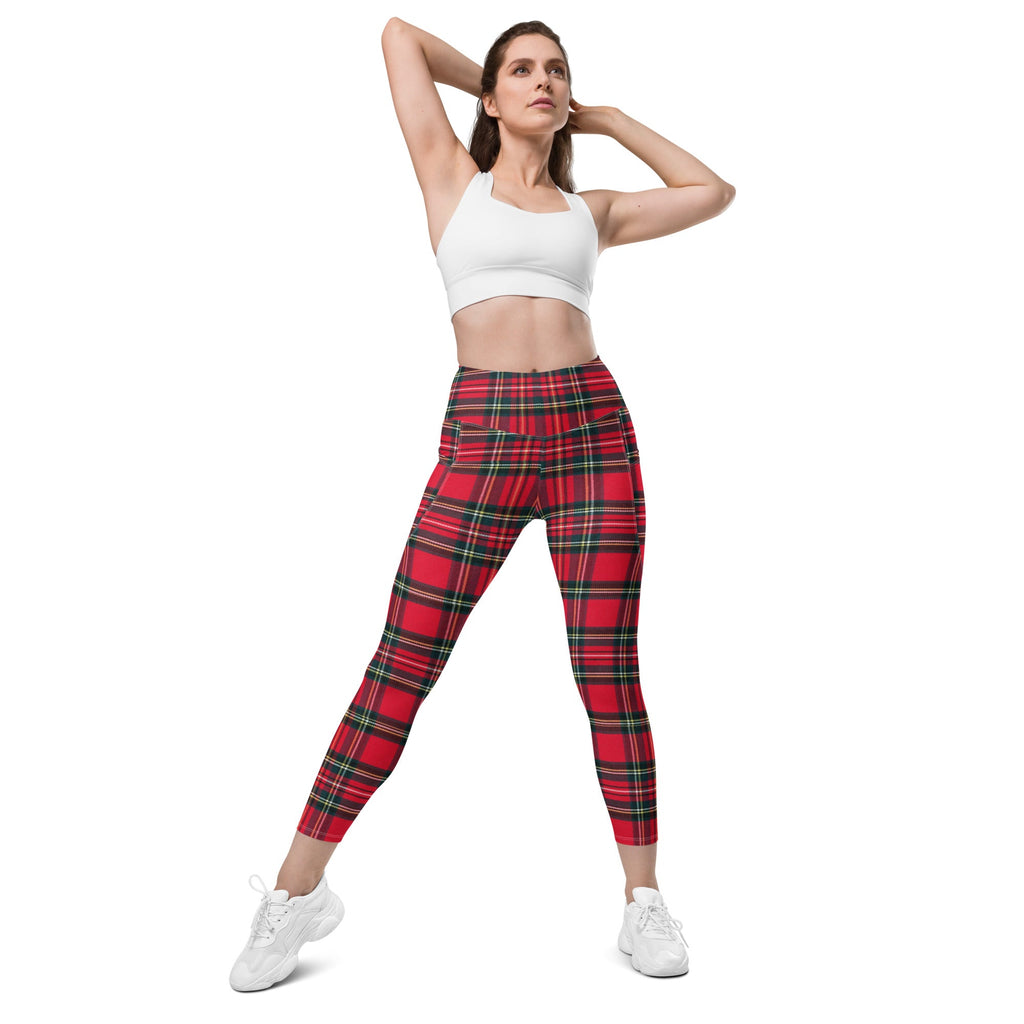 GymBum UK Redline Tartan Leggings with pockets