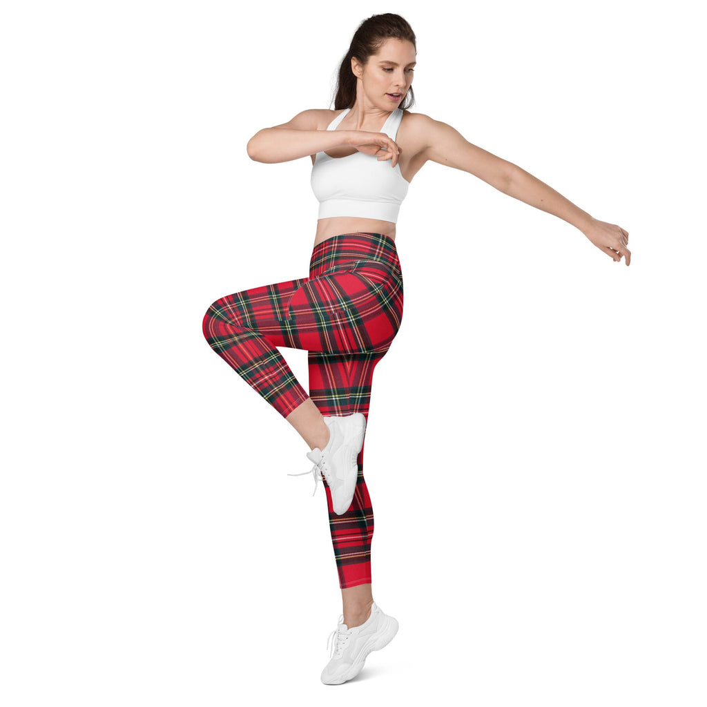 GymBum UK Redline Tartan Leggings with pockets