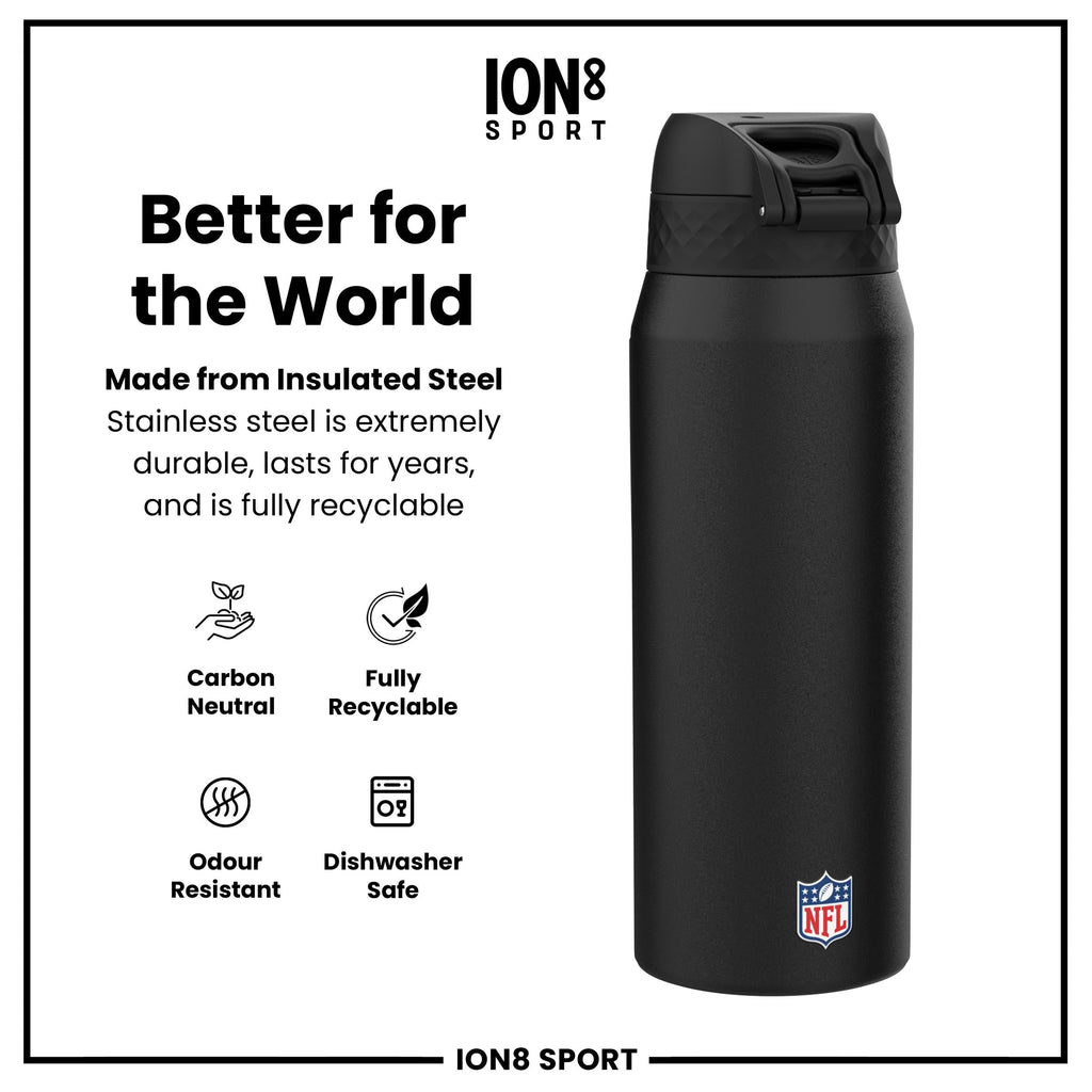 NFL x ION8 Insulated Steel Water Bottle, NFL Bengals, 750ml (24oz)