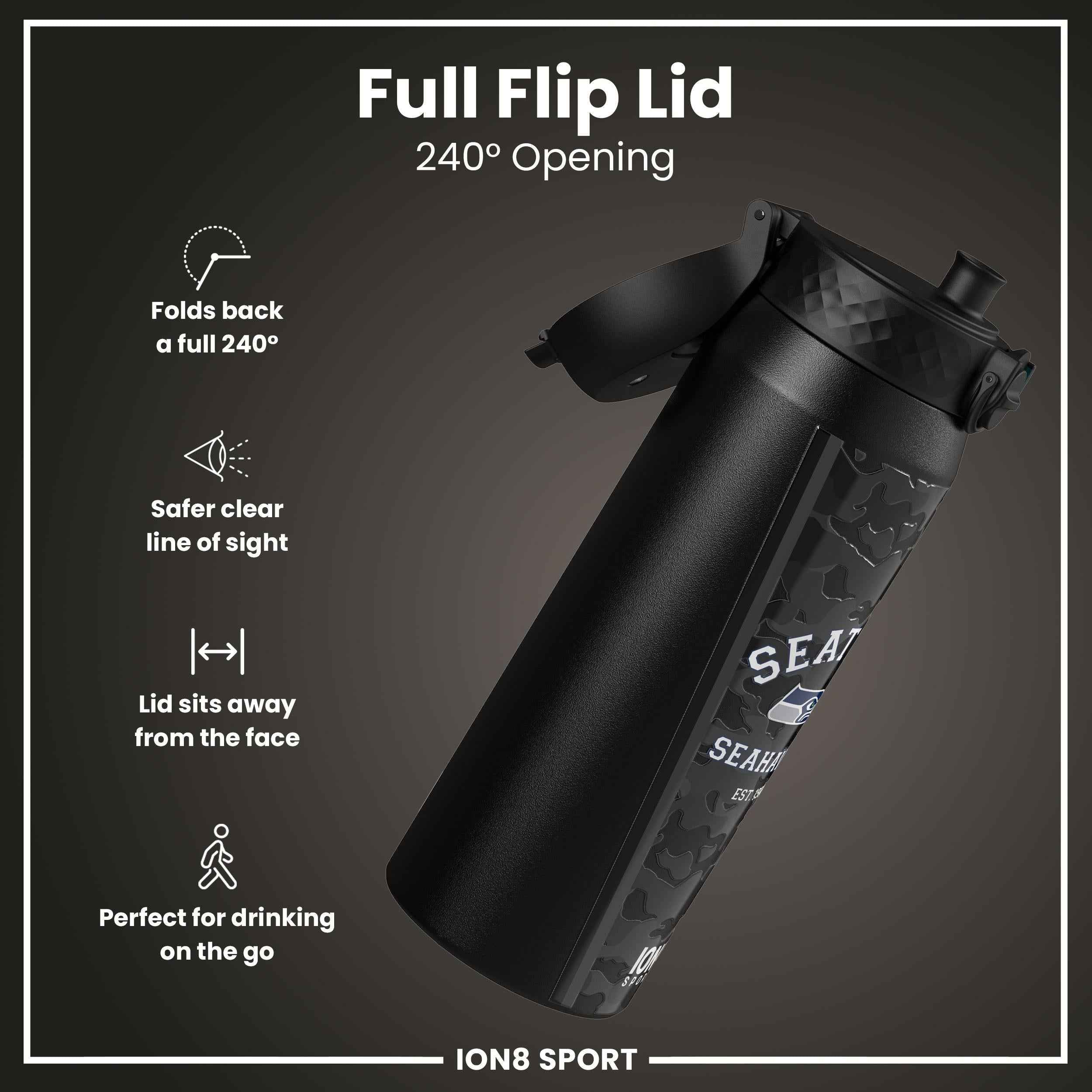 NFL x ION8 Insulated Steel Water Bottle, NFL Seahawks, 750ml (24oz)