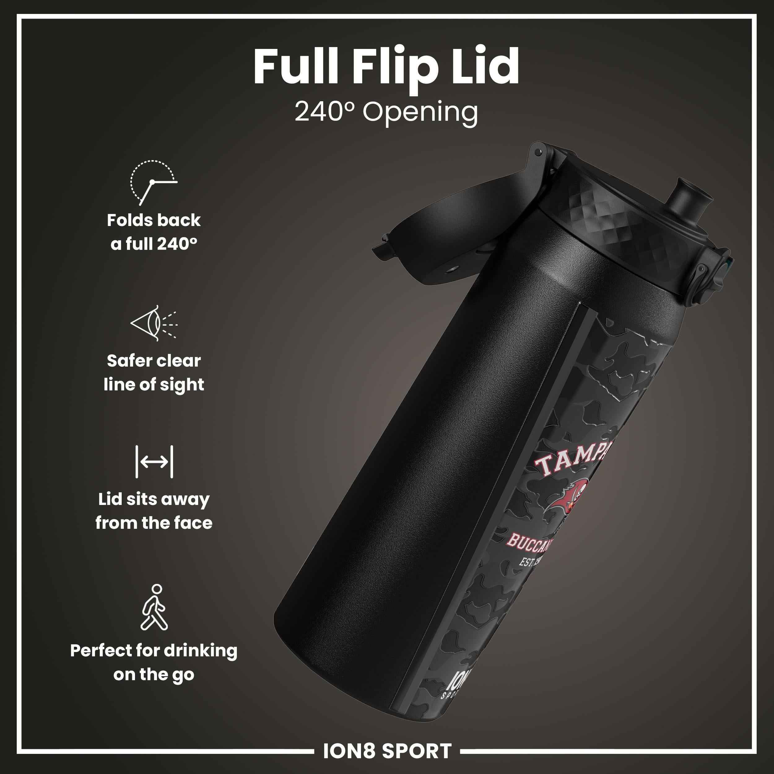 NFL x ION8 Insulated Steel Water Bottle, NFL Buccaneers, 750ml (24oz)
