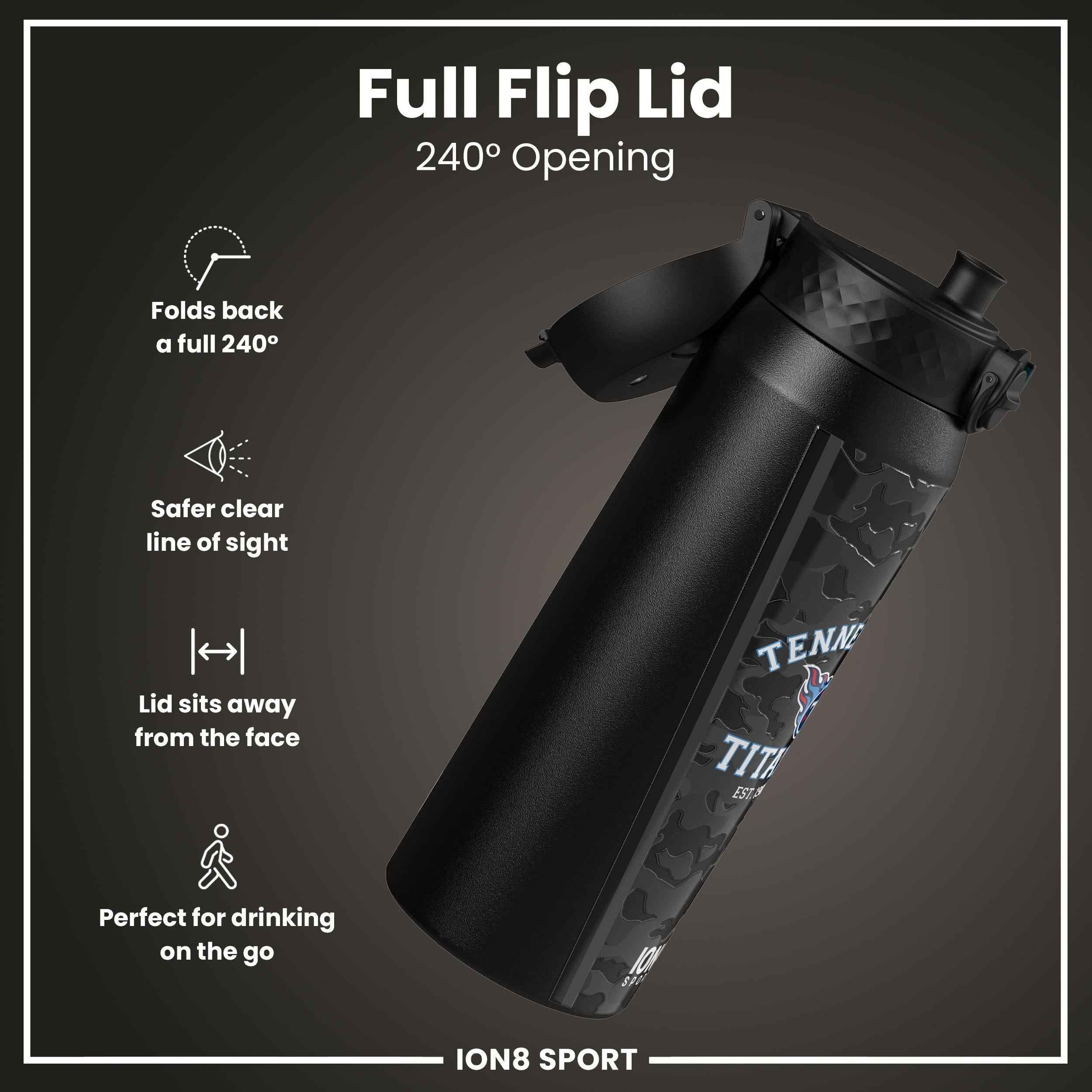 NFL x ION8 Insulated Steel Water Bottle, NFL Titans, 750ml (24oz)