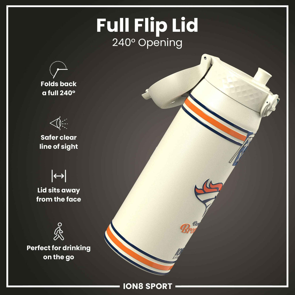 NFL x ION8 Insulated Steel Water Bottle, NFL Broncos, 750ml (24oz)