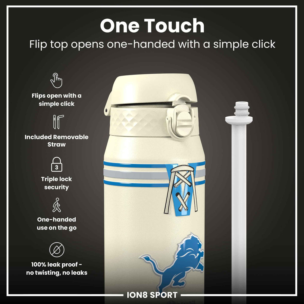 NFL x ION8 Insulated Steel Water Bottle, NFL Lions, 750ml (24oz)