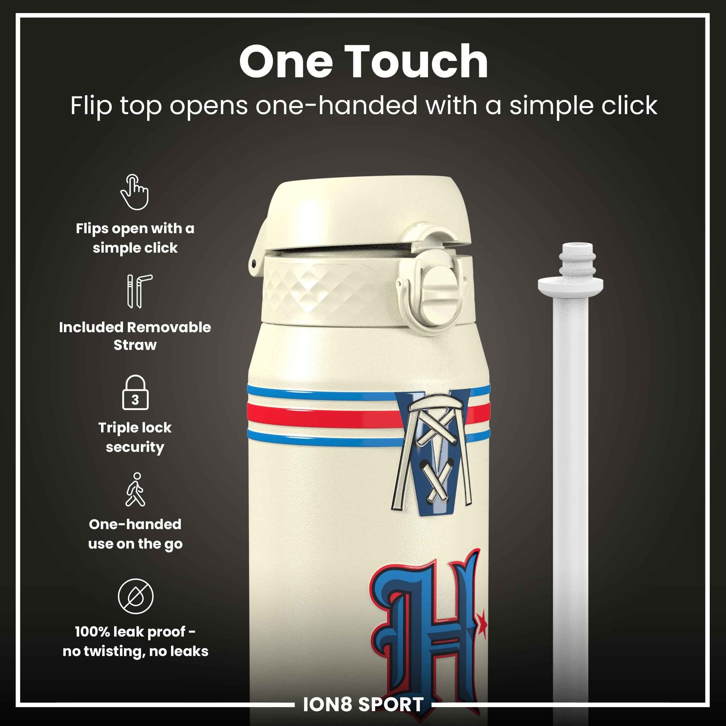 NFL x ION8 Insulated Steel Water Bottle, NFL Texans, 750ml (24oz)