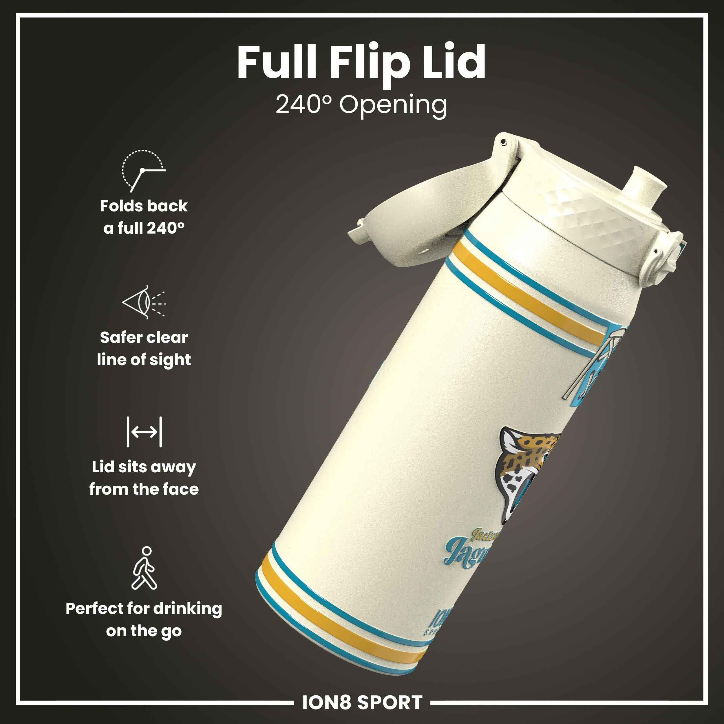 NFL x ION8 Insulated Steel Water Bottle, NFL Jaguars, 750ml (24oz)