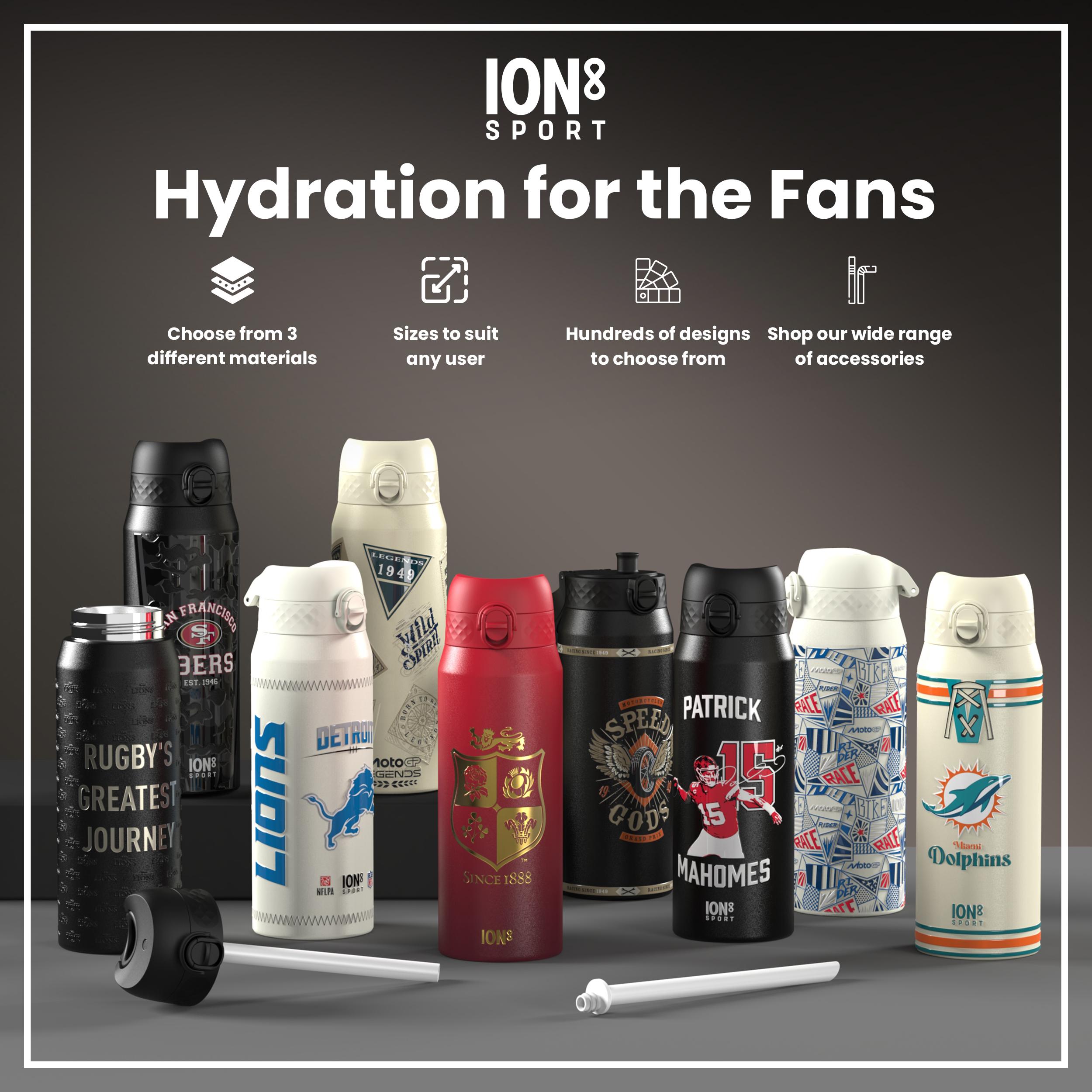 NFL x ION8 Insulated Steel Water Bottle, NFL Chiefs, 750ml (24oz)
