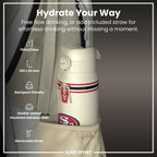 NFL x ION8 Insulated Steel Water Bottle, NFL 49ers, 750ml (24oz)