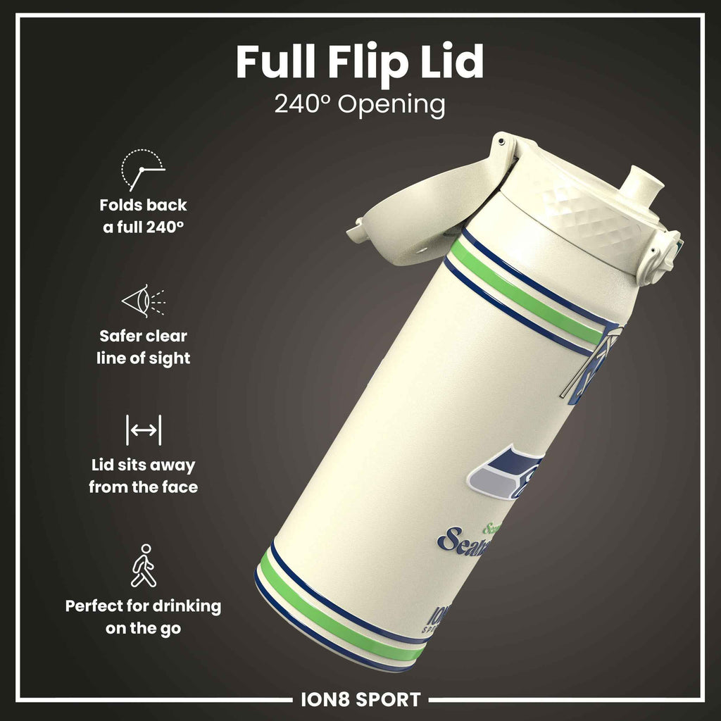 NFL x ION8 Insulated Steel Water Bottle, NFL Seahawks, 750ml (24oz)