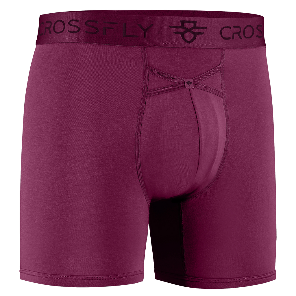 3-Pack: IKON Men's 6" Boxers - Plum / Italia / Charcoal