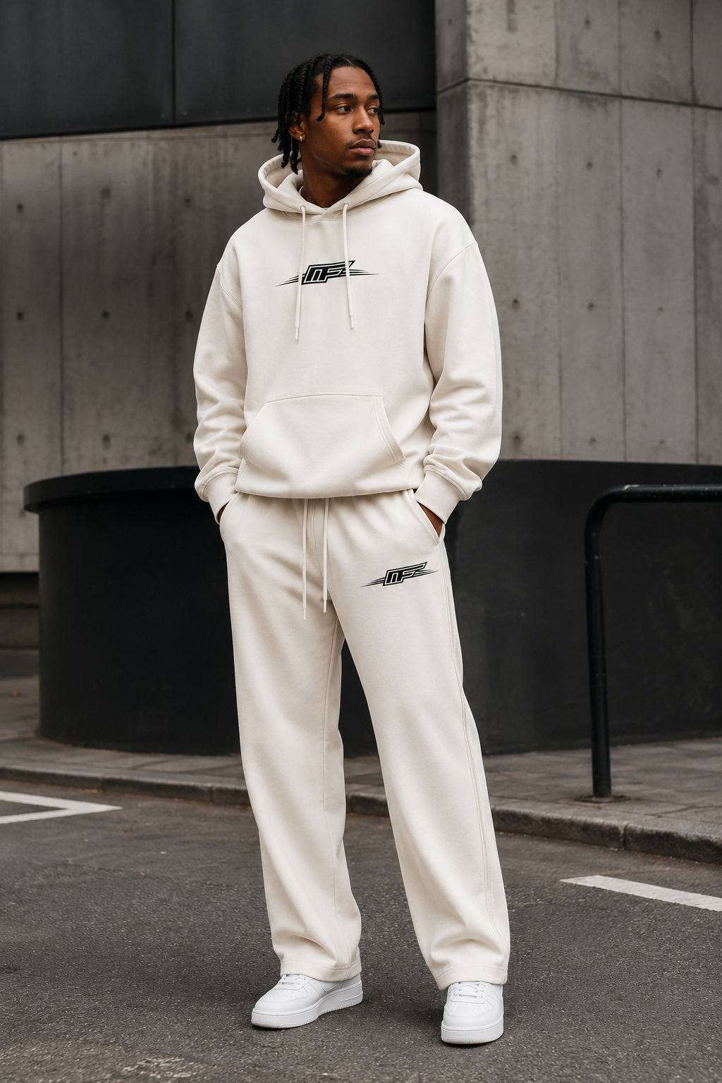 Contrast Tape Straight-Leg Sweatpants