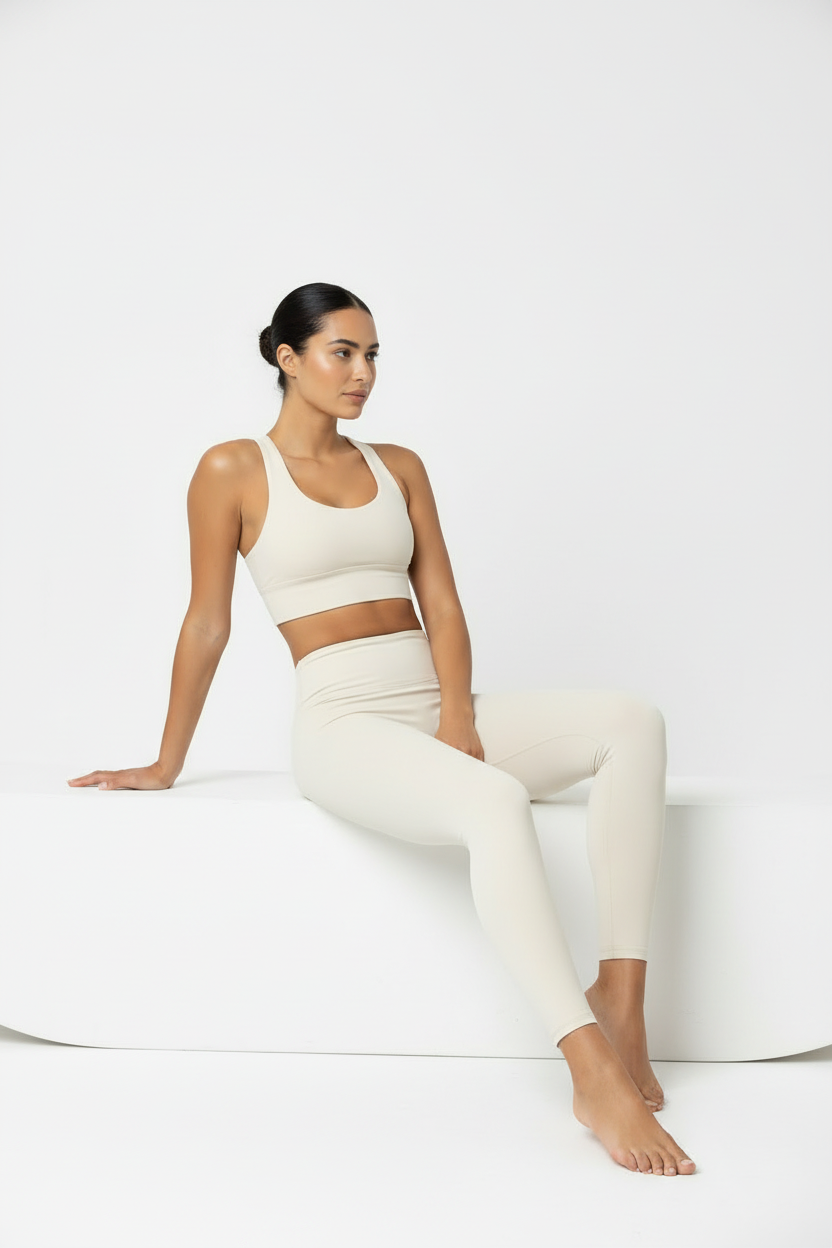 PHIA Ivory Longline Sports Bra