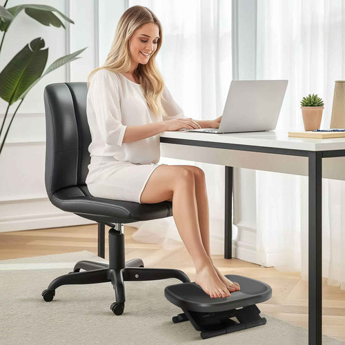 0-30 Three-Height Under-Desk Support Footrest - Grey