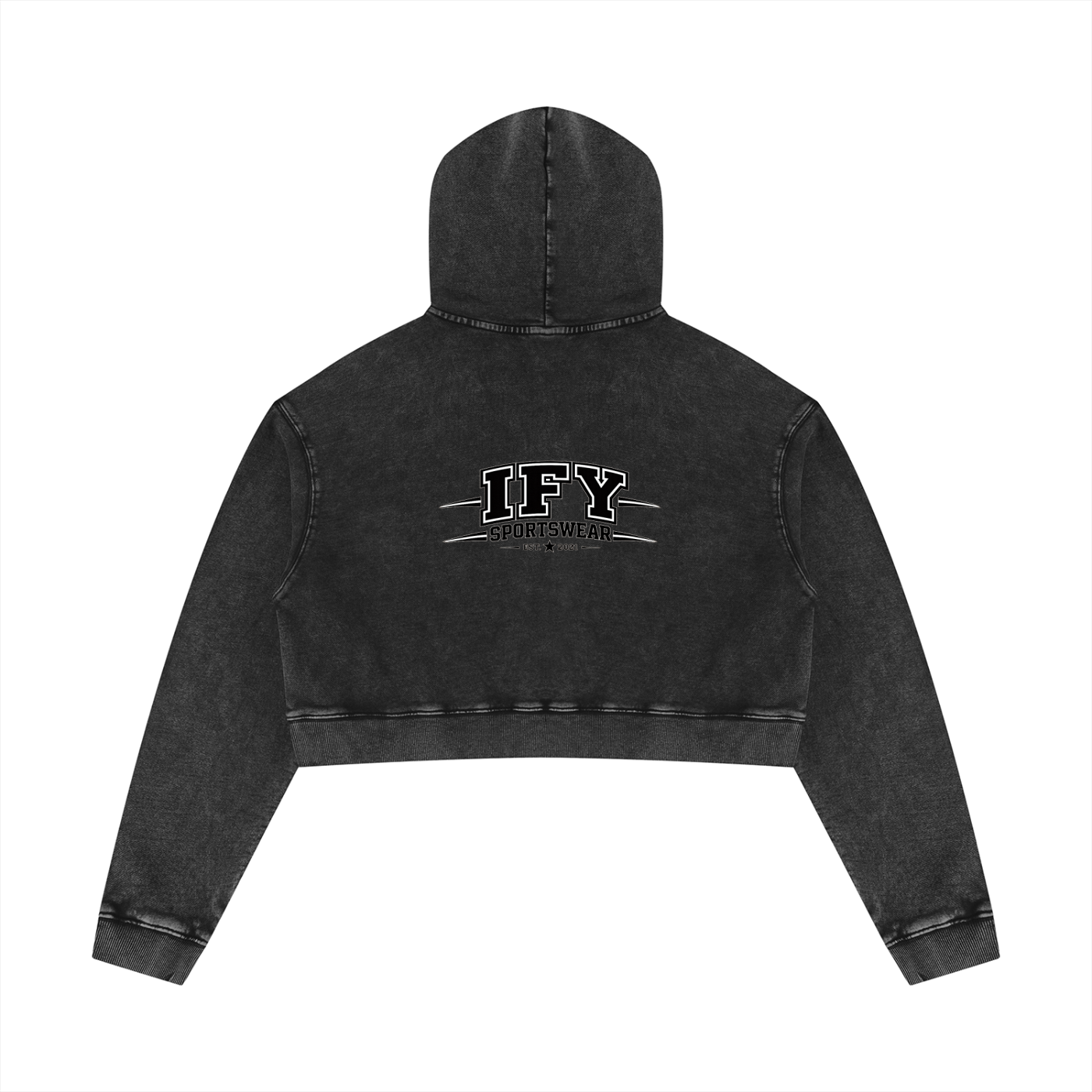 Elevate Your Everyday Look with Our Women's Mineral Washed Crop Hoodie