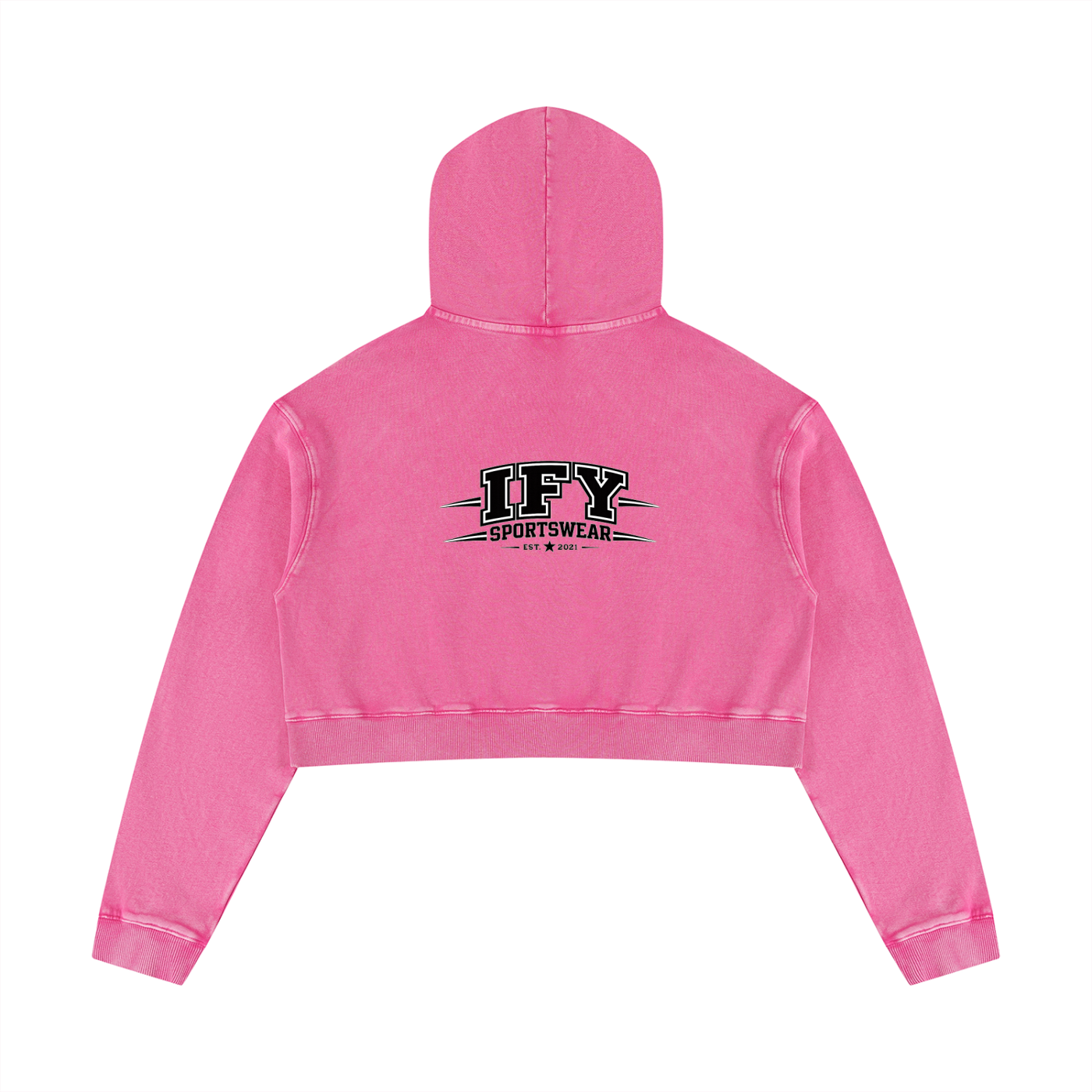 Elevate Your Everyday Look with Our Women's Mineral Washed Crop Hoodie