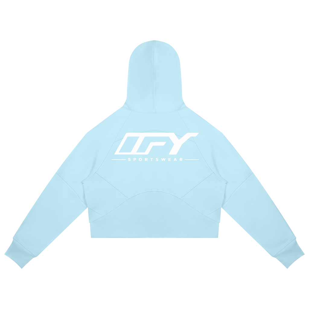 Cropped Zip-Through Hoodie