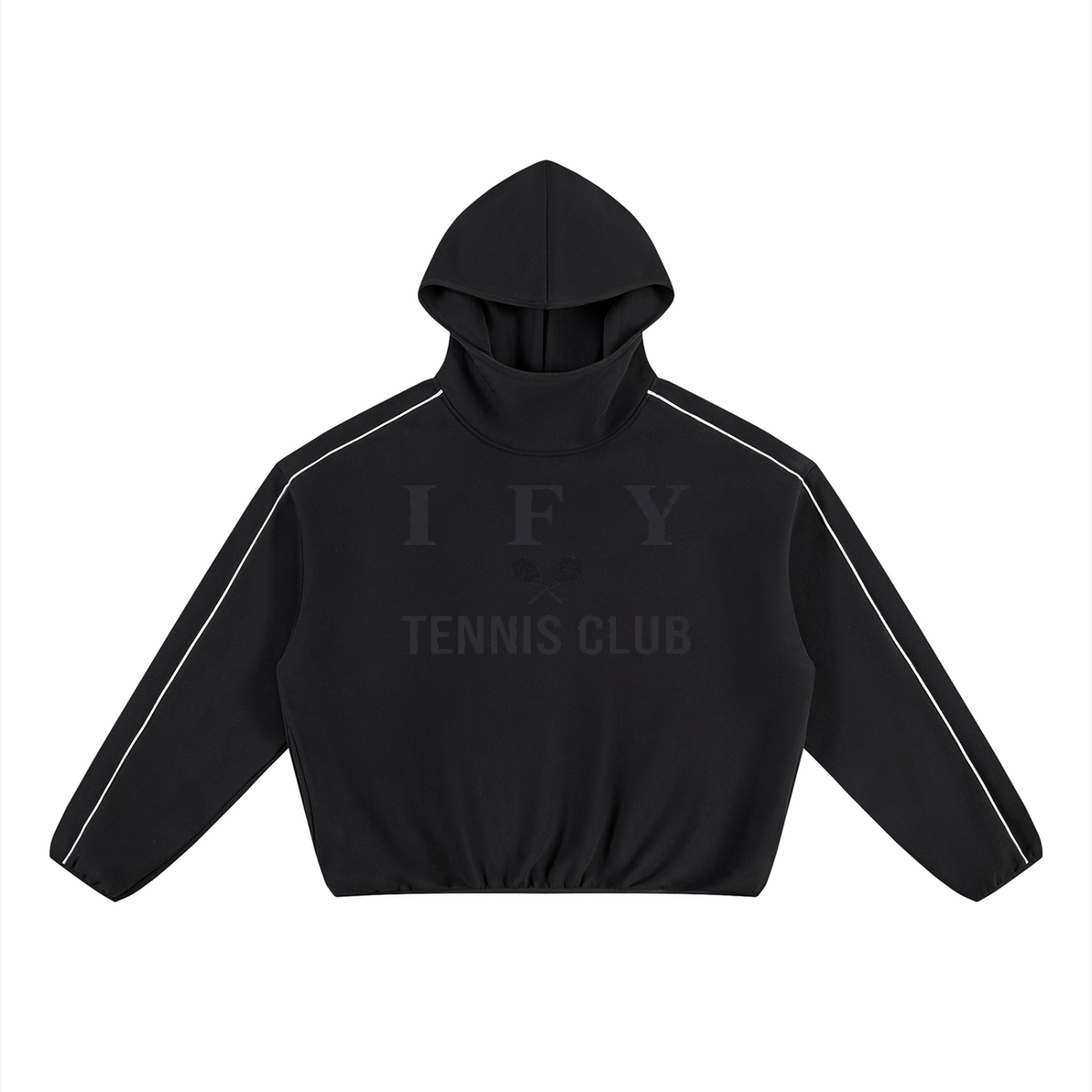 Boxy Piping Fleece Hoodie