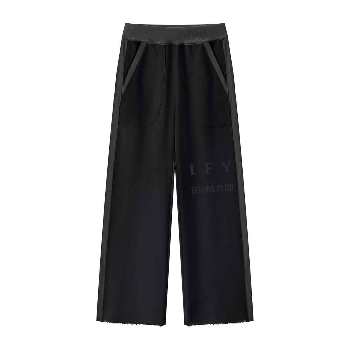 Colour Block Raw Hem Sweatpants