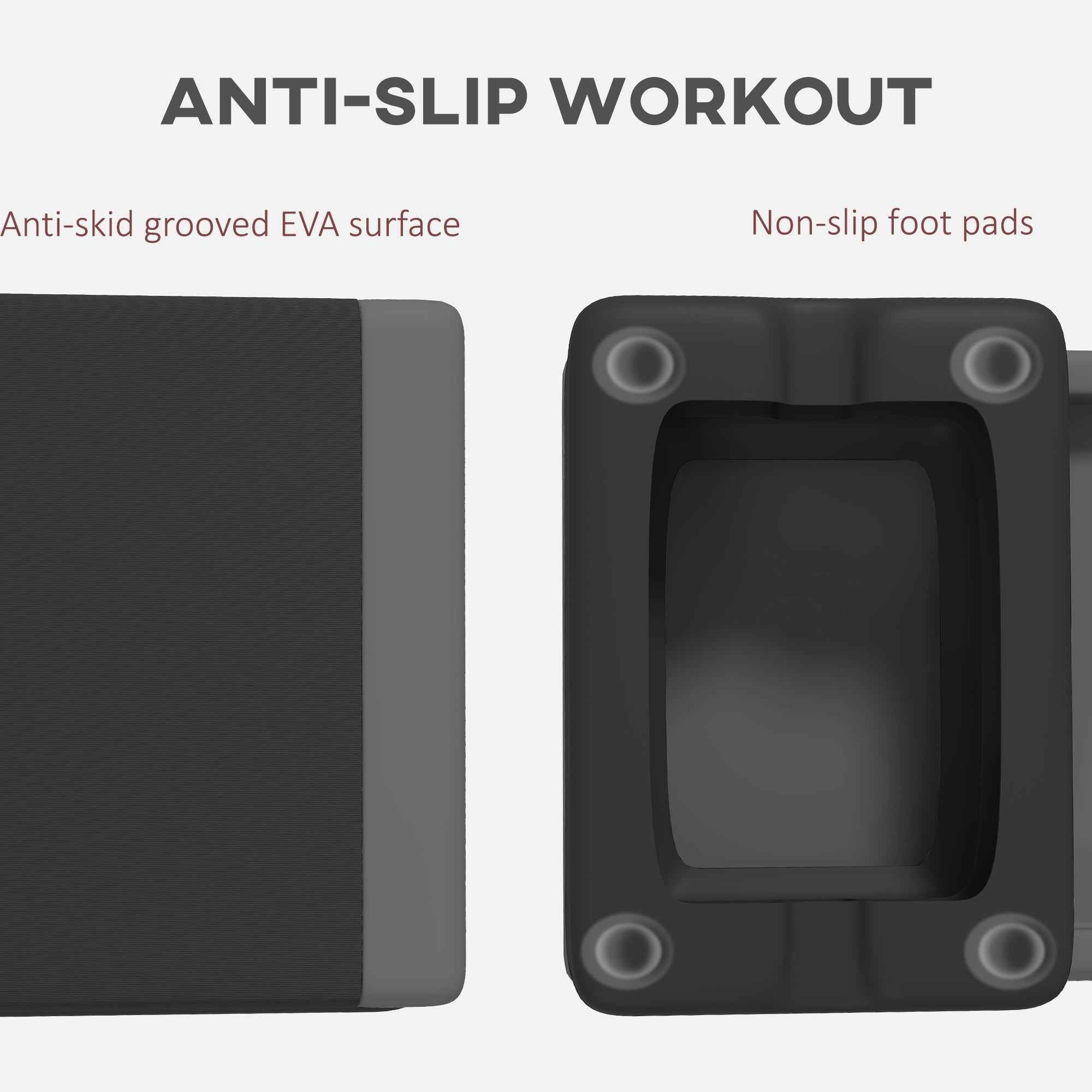 SPORTNOW Adjustable Fitness Stepper, With Non-Slip Surface, For Home, Gym, Office Workout, Grey