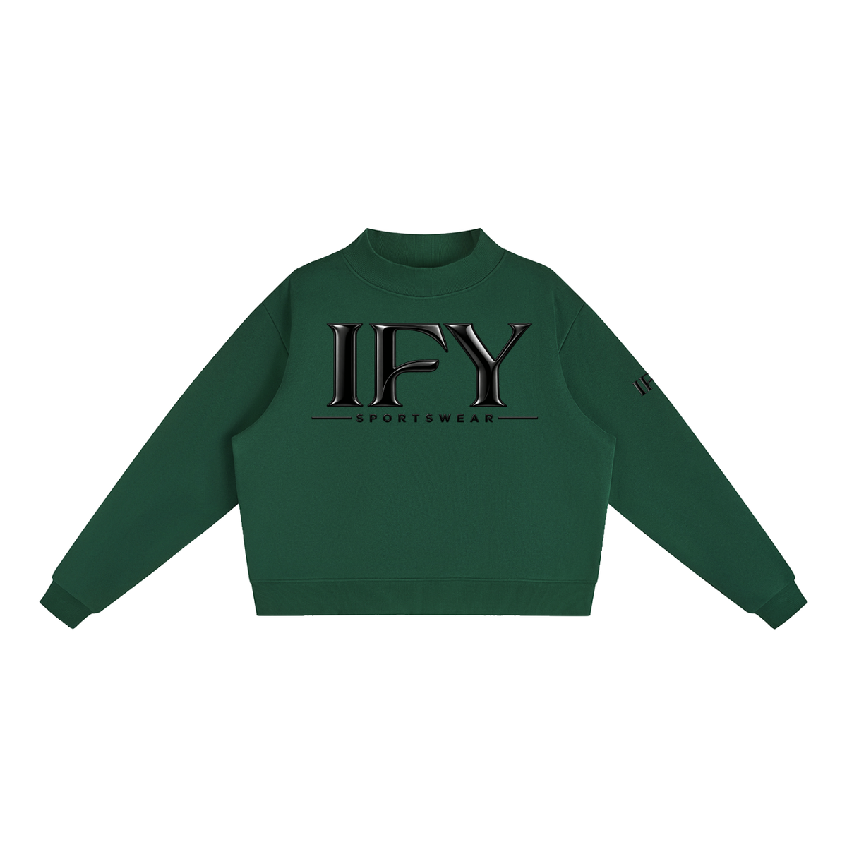Essential Fleece Mock-Neck Crew Sweatshirt