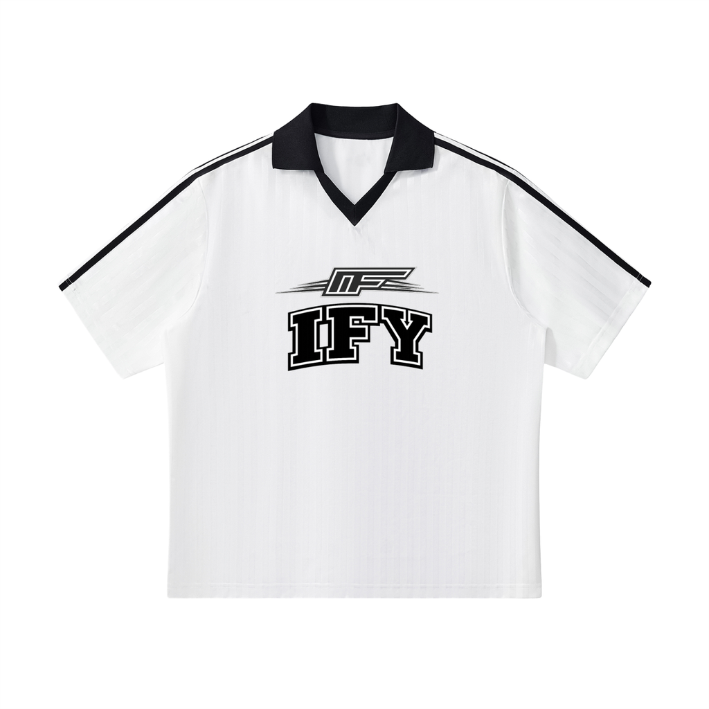 Contrast Collar Striped Soccer Jersey