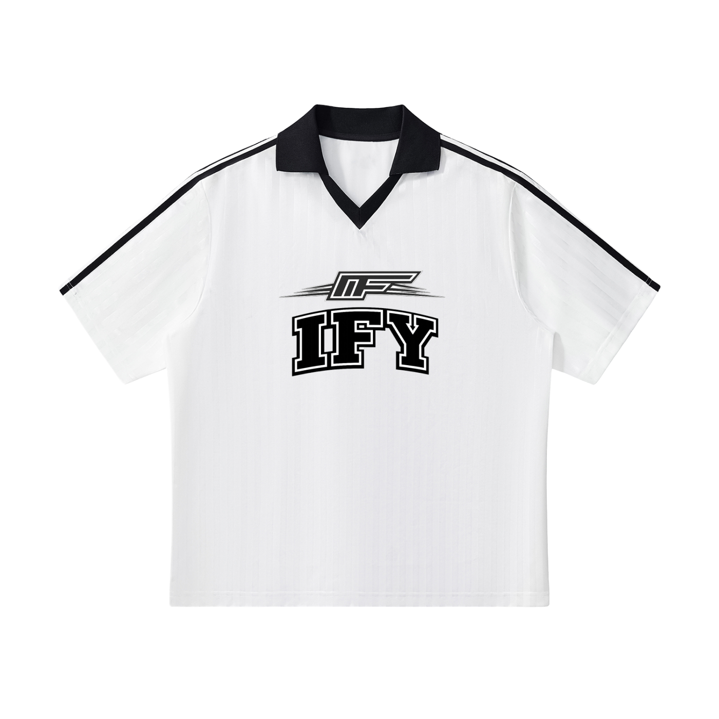 Contrast Collar Striped Soccer Jersey