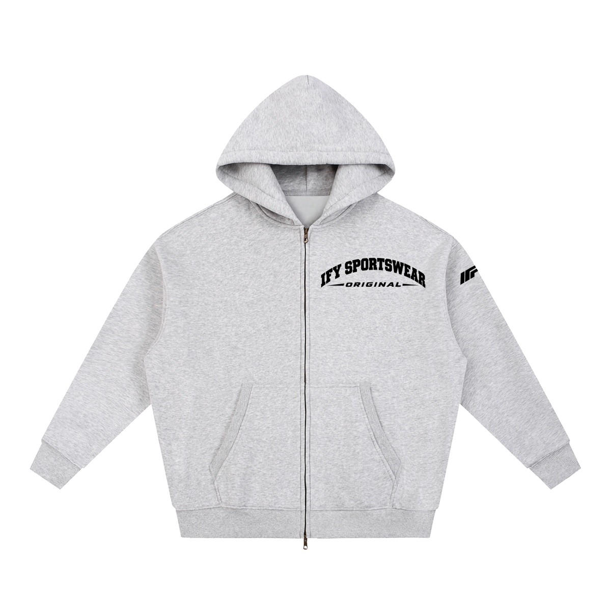 Oversized Two-Way Zip Fleece Hoodie