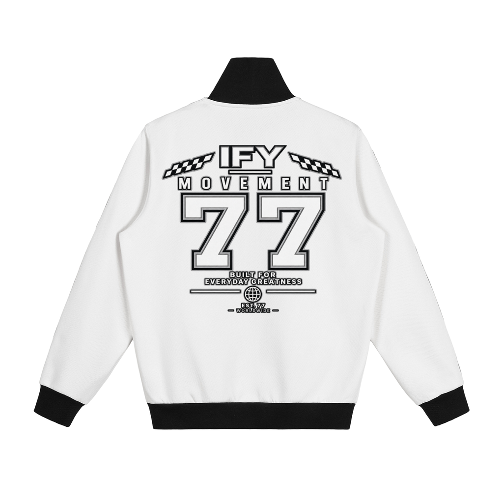 Contrast Side Stripe Fleece Track Jacket