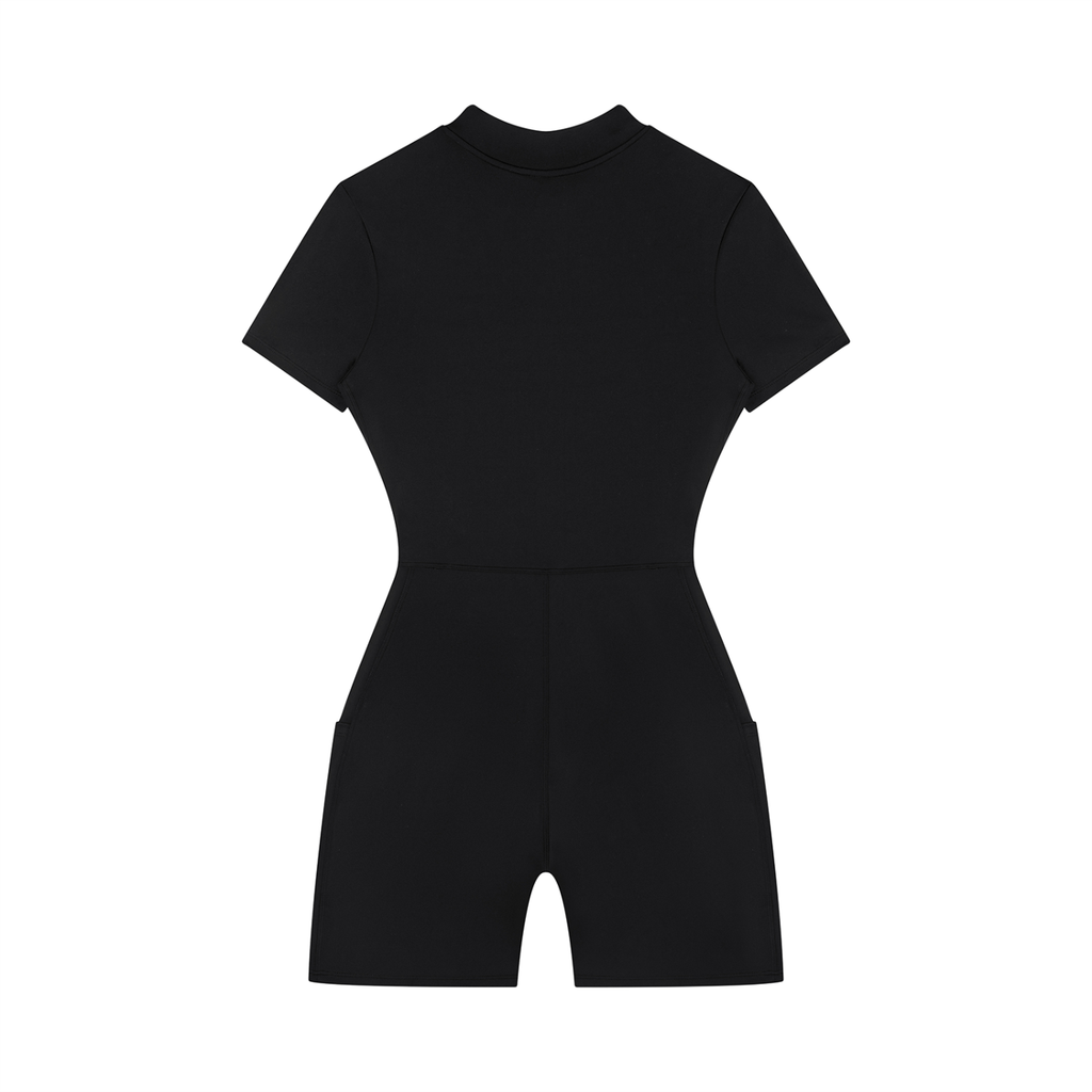 Quarter-Zip Short Sleeve Romper