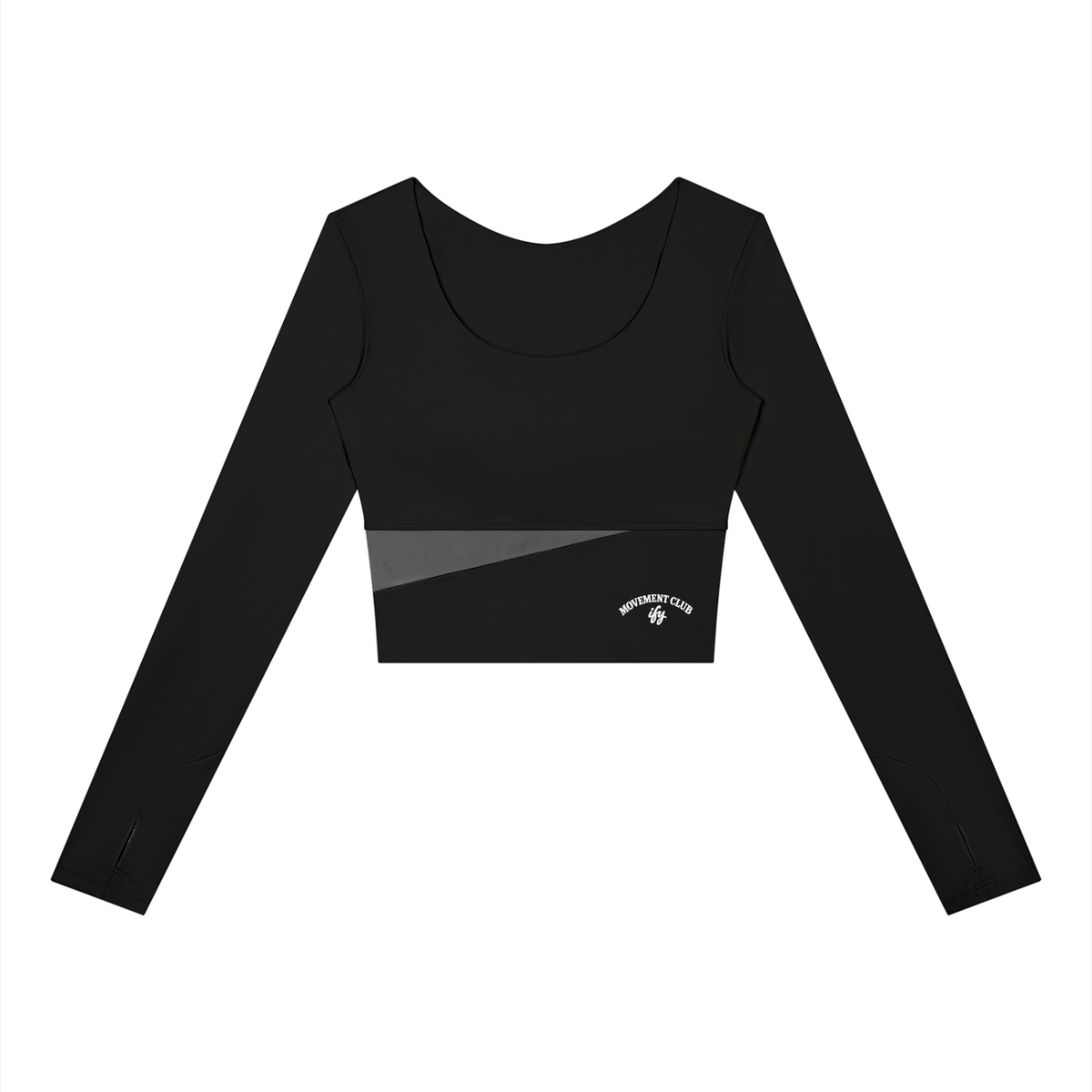 Panelled Long-Sleeve Yoga Crop Top