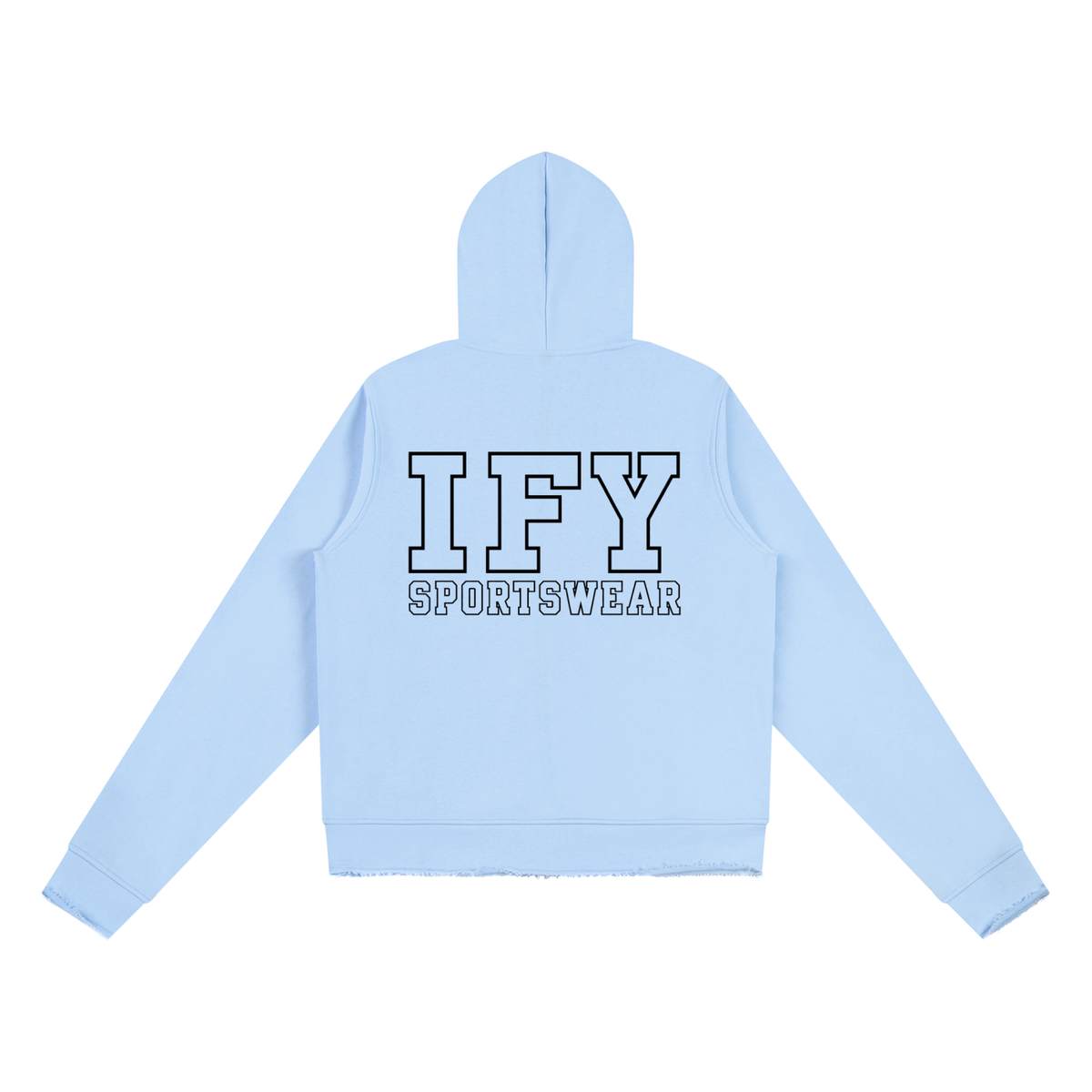 Raw Edge Full Zip Hoodie