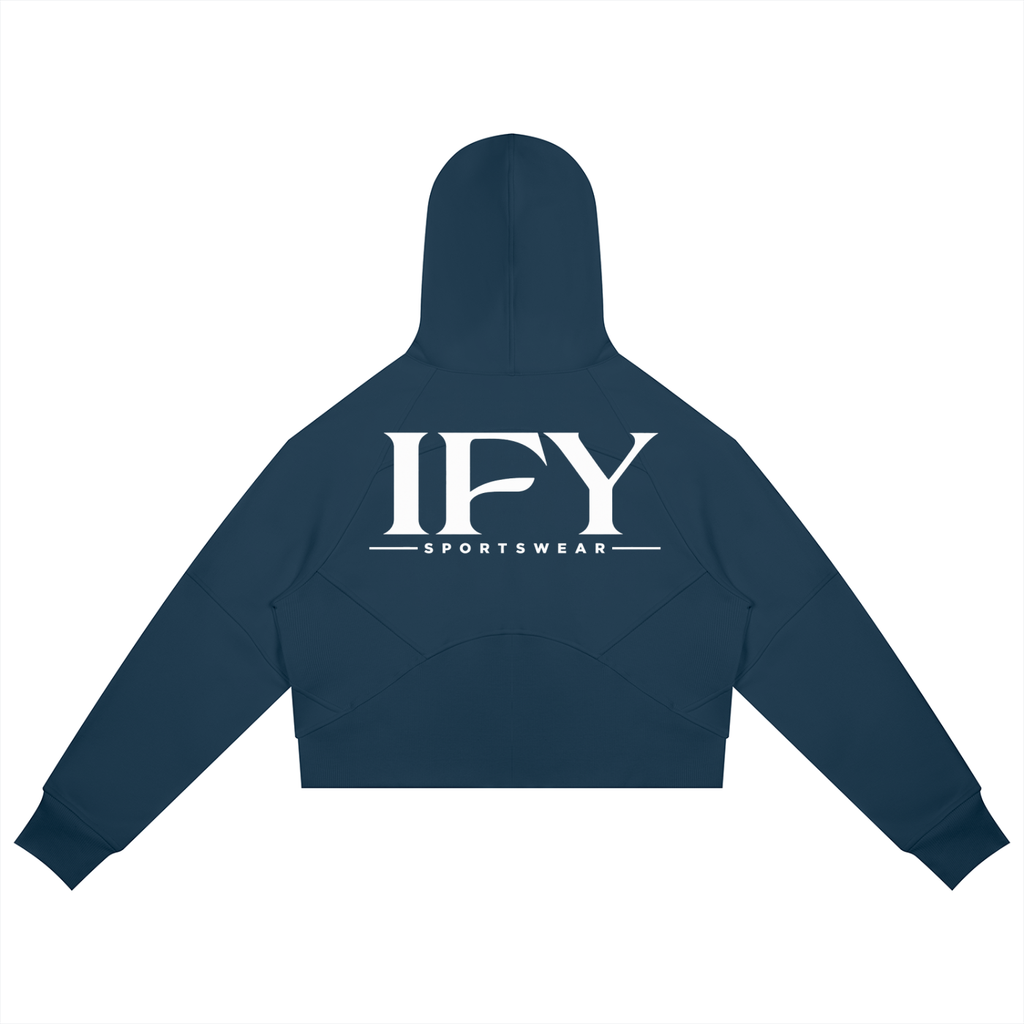 Cropped Zip-Through Hoodie