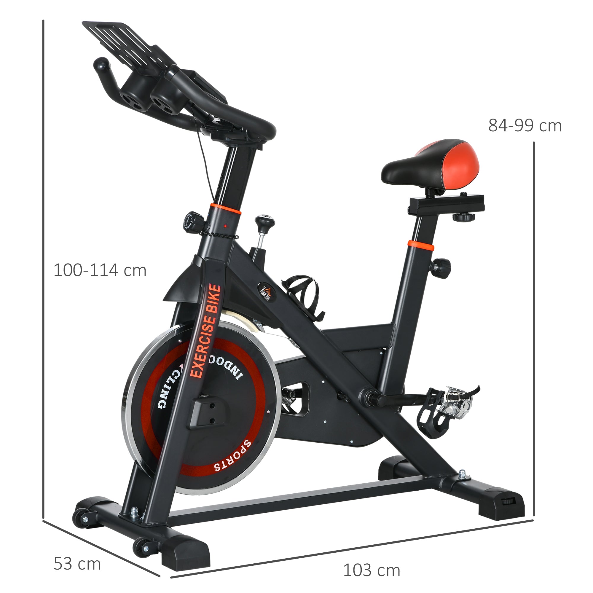 Exercise Bike, 8kg Flywheel Stationary Bike Indoor Cycling Machine With Adjustable Resistance Seat Handlebar, Black - IFY Sports