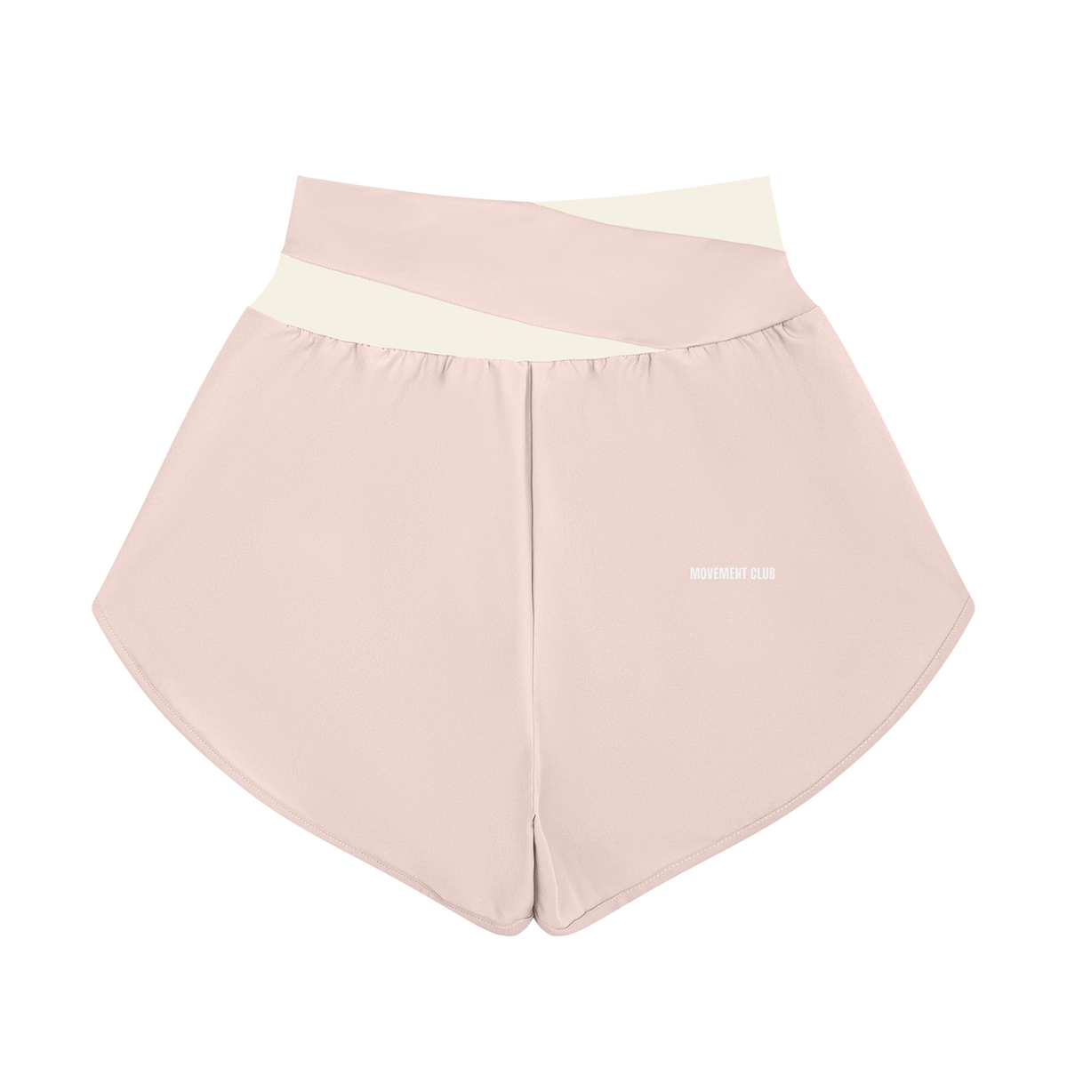 Panelled Crossover-Waist Yoga Shorts